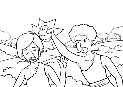 Cain Slaying Abel Coloring Page